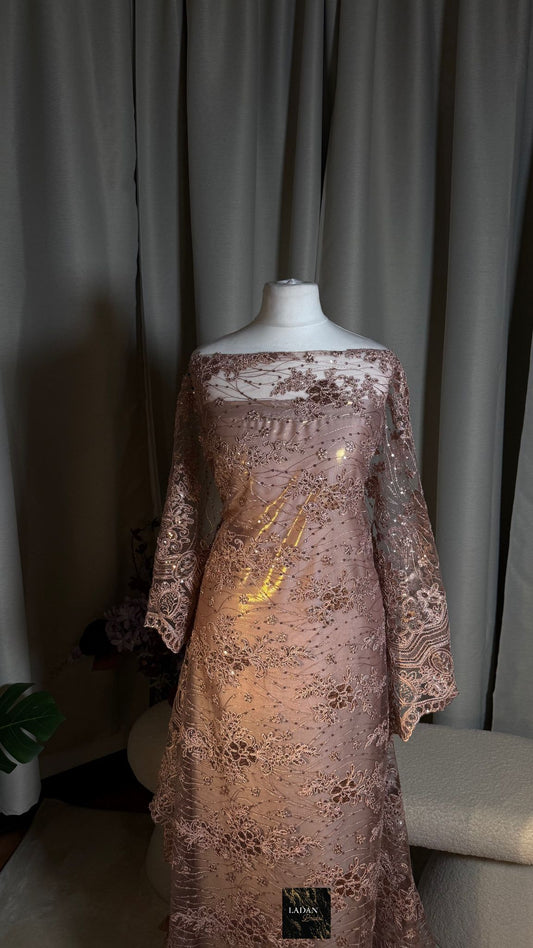 Sequin Lace Dirac Set | Rose Gold